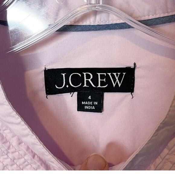 J. Crew Women's Ruffle-Trim Cotton Poplin Button-Up Shirt 4 Pink BN376 Cotton - Picture 5 of 7